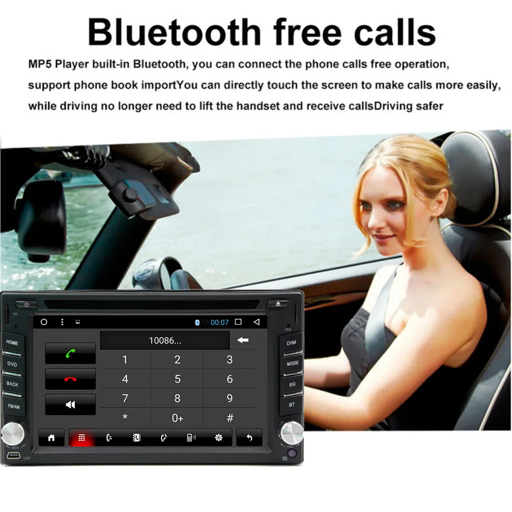 Top Android 9.1 2Din Universal Car DVD Player GPS Navigation In Dash Car Audio Stereo Multimedia MP5 Players Support Steering Wheel 3