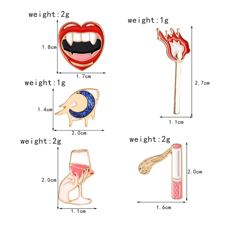 1 шт мультяшная помада для глаза рот металлические брошки пуговицы заколки джинсовая куртка булавка ювелирные изделия бейдж-украшения для одежды нагрудные булавки