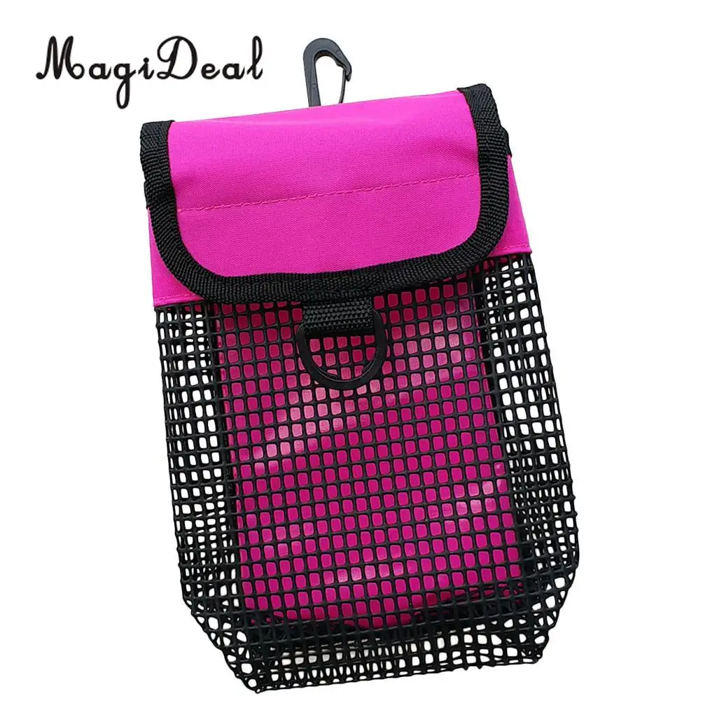 Heavy Duty Dive Finger Spool Reel & SMB Safety Marker Buoy Mesh Gear Bag Carrier Pouch & Swivel Clip for Scuba Diving Snorkeling