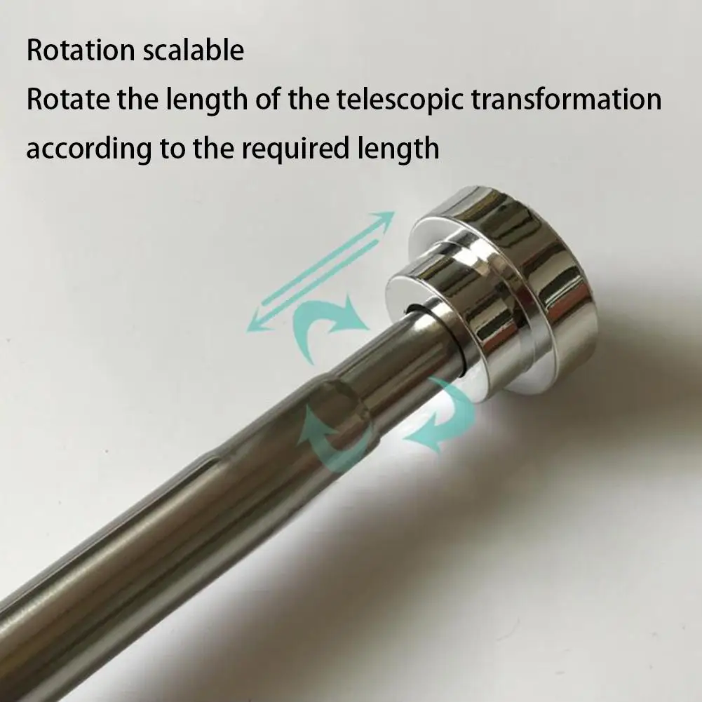 Регулируемая штанга для занавесок из нержавеющей стали, телескопическая штанга для ванной комнаты, подвесная штанга для кухонных занавесок