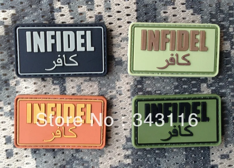 Infidel Patches Bades Military PVC Velcro Hat Patch |