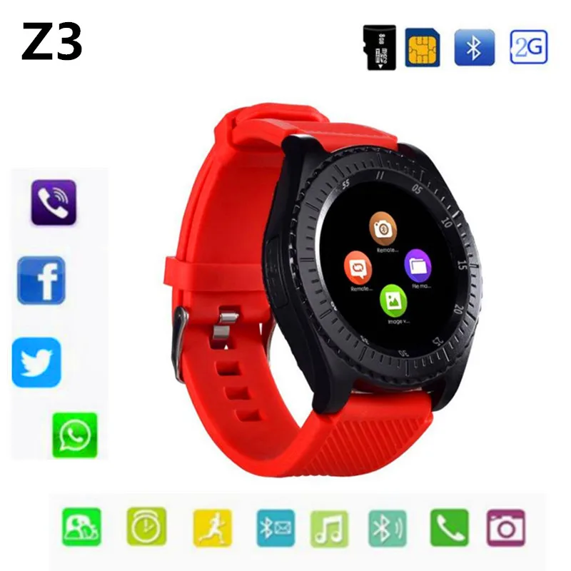 

Smart Watch Z3 For Men Women Sport Watch Support Camera Sim TF Card Slot Bluetooth Push information Android Phone PK Y1 V8 Q18