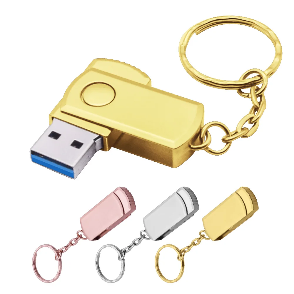 

USB Flash Drive3.0 Metal Key Chain Usb Pendrive High Speed 128GB 64GB 32GB 16GB 8GB Micro USB Stick Over 10pcs Free Custom Logo
