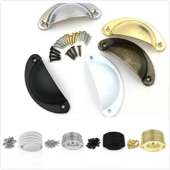 

10pcs Vintage Drawer Knobs and Handles Cupboard Door Knob Cabinet Furniture Pull Handles Hardware Antique Brass Shell Shape