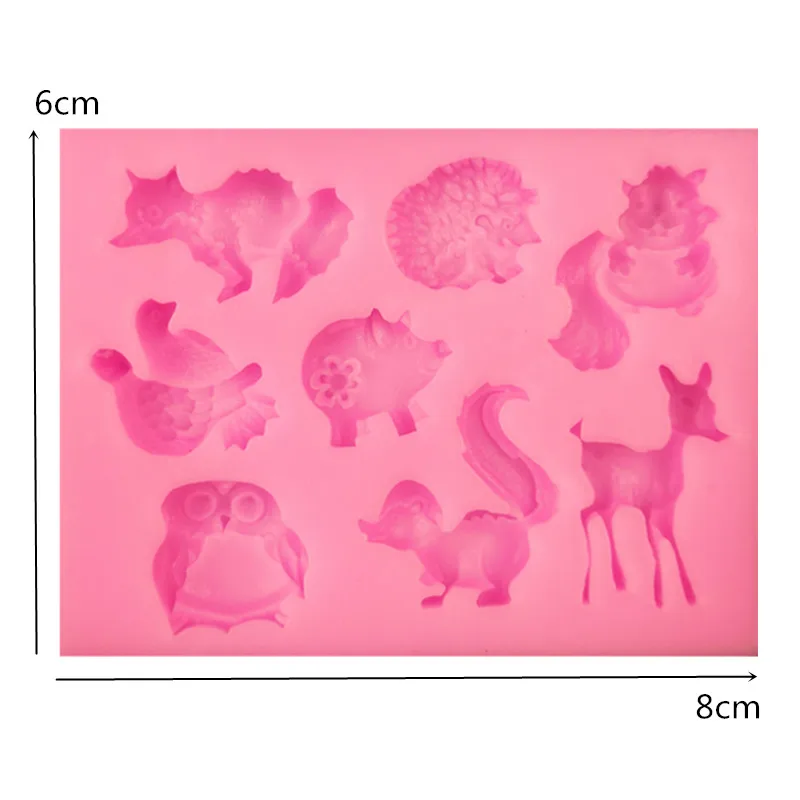 Животный мир помадка силиконовые формы DIY лиса Ежик олененок Белка украшения для выпечки, торта формы A1590