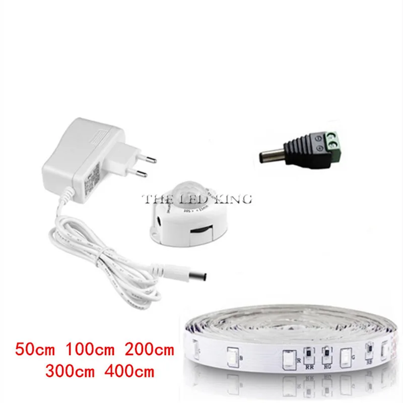 LED Night Light Strip Smart Turn ON OFF fita de led not waterproof SMD2835 bandeau led Bedroom pir motion sensor LED Strip Light