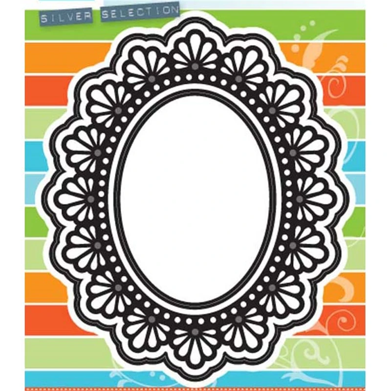 

YaMinSanNiO 1 Pcs/lot Metal Cutting Dies Scrapbooking For Card Making DIY Embossing Cuts New Craft Dies Oval Pattern Photo Frame