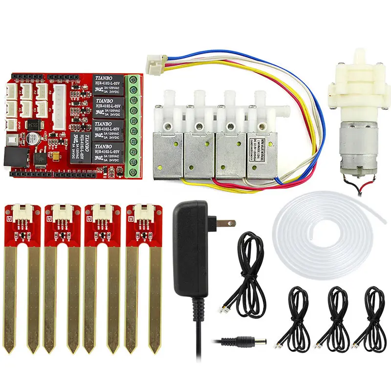 Elecrow Автоматический Смарт полив комплект для Arduino электронных DIY комплект полива растений насос Датчики влажности почвы переключатель воды Elecrow Автоматический Смарт полив комплект для Arduino электронных DIY комплект полива растений насос Датчики влажности почвы переключатель воды