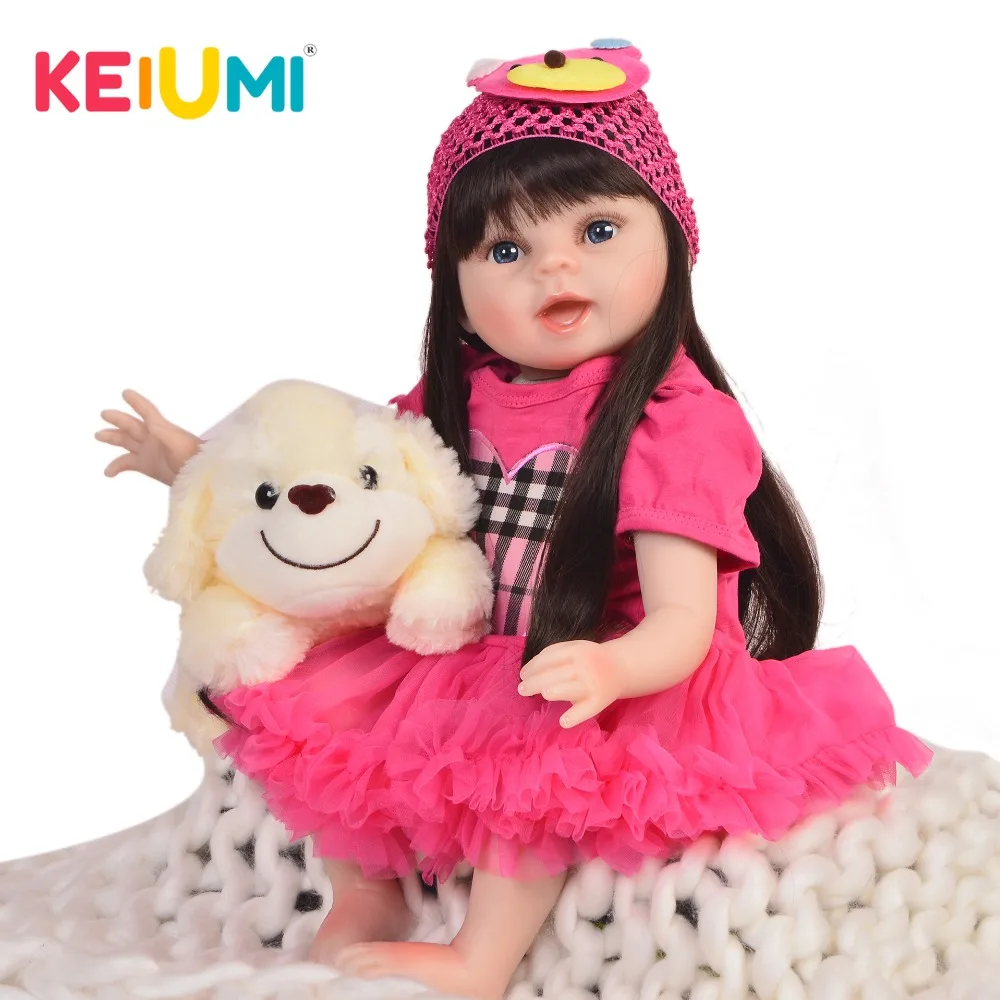 

KEIUMI 22'' Realistic Princess Baby Dolls Newborn Soft Silicone Vinyl Reborn Baby Girl Doll Toys 55 cm Kids Birthday XMAS Gifts