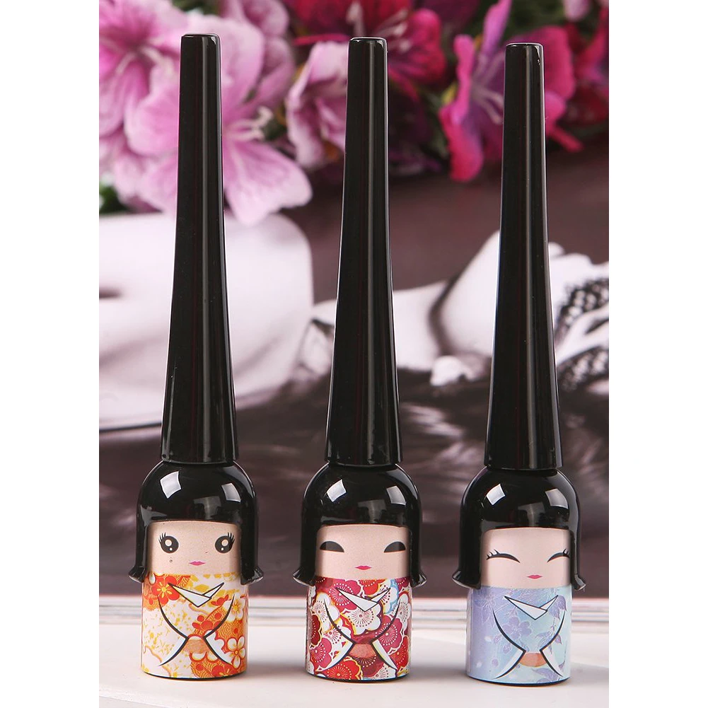 Cute Japanese Doll Waterproof Black Liquid Eyeliner Pen Makeup Cosmetic