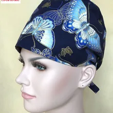 Медицинская шапочка для операционной доктора и шапка для медработника акушерка Косметика хлопок печати мужчин и женщин