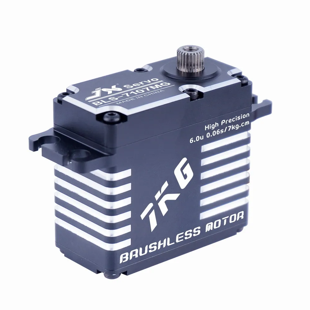 

JX Servo BLS-7107MG 7KG High Precision Steel Gear Full CNC Aluminium Shell Structure Digital Brushless Standard Servo
