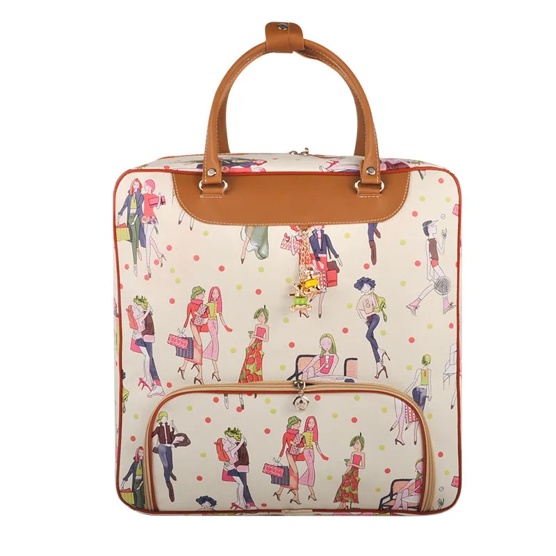 Большая вместительная Женская дорожная сумка с принтом новая Дамский багаж из искусственной кожи водонепроницаемая сумка повседневные сумки - Цвет: A