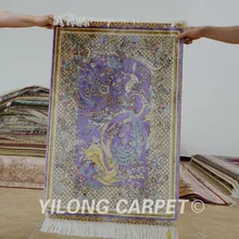 Yilong 2'x3' турецкий Шелковый ковер фиолетовый гобелен ручной работы изысканный гобелен ковры(0416