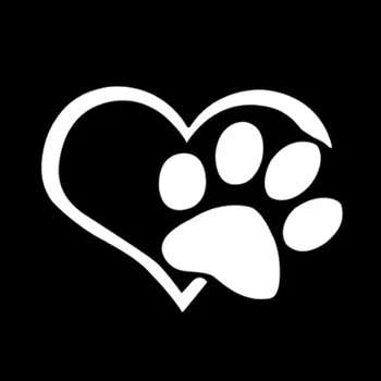 

Dog Heart Shape Pattern Paws Car Sticker Footprint Reflective Auto Waterproof Sun Resistant Window Sheeting 3D Decal