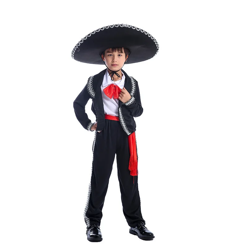 Мексиканский танцевальный костюм на Хеллоуин, Mariachi Amigo для детей, маскарадные костюмы для мальчиков, Детская праздничная одежда для выступлений