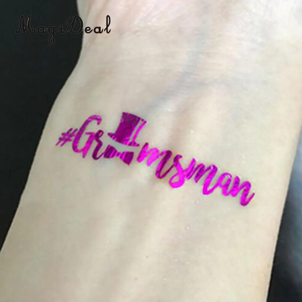MagiDeal 10Pcs/Lot Purple Team Bride Tribe Temporary Tattoos Wedding Sticker Hens Night Party Decoration Hands Sticker