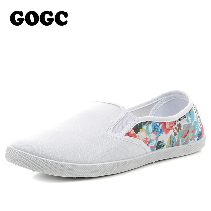 Женские парусиновые туфли с цветочным принтом без застежки|slip on|slip on womenslip women shoes |