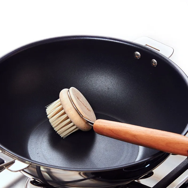 Creative Kitchen Nylon Cleaning Pan Brush With Wood Handle Do Not Stick