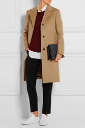 Abrigos mujer, британский бренд, новая мода 2019, Осень-зима, простое шерстяное длинное пальто, хаки, повседневная верхняя одежда, manteau femme