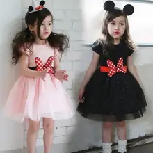 Новинка года; праздничное платье-пачка принцессы с Минни для маленьких девочек; детская одежда с бантом в горошек; Детский Рождественский костюм; vestidos