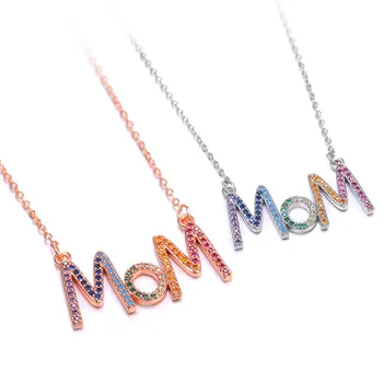 mom letter necklace