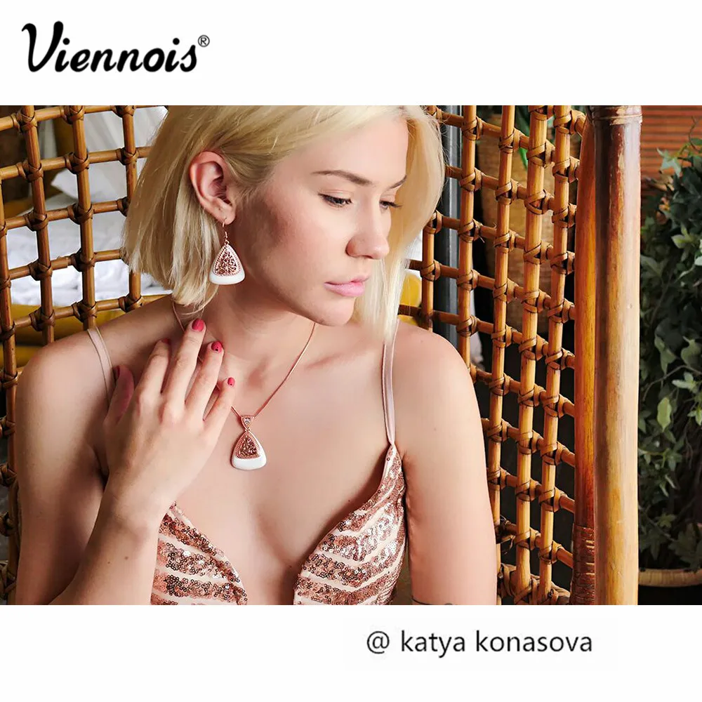 Viennois розовое золото Цвет треугольные Ювелирные наборы для Для женщин