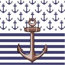 Âncora do navio da Marinha Listrado Náutico Partido Imagem foto fundo do estúdio Vinil pano de Computador impresso pano de fundo da parede de Alta qualidade