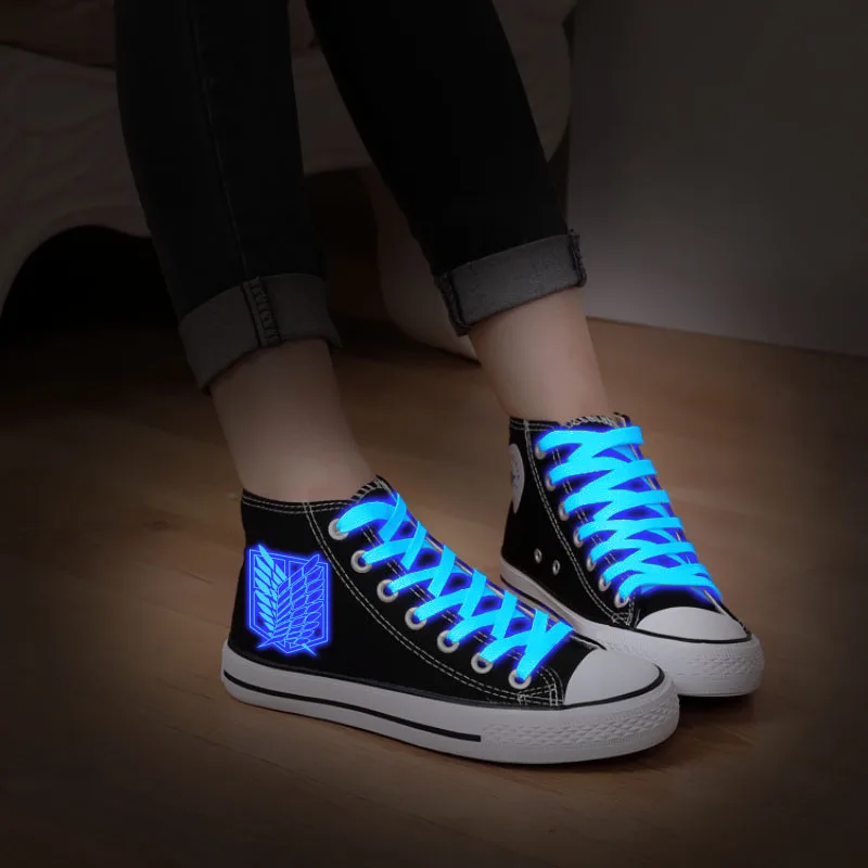 Cosworld Attack On Titan Cosplay Shoes High Platform Canvas Shingeki No Kyojin Shoes Board Luminous Shoes (4)
