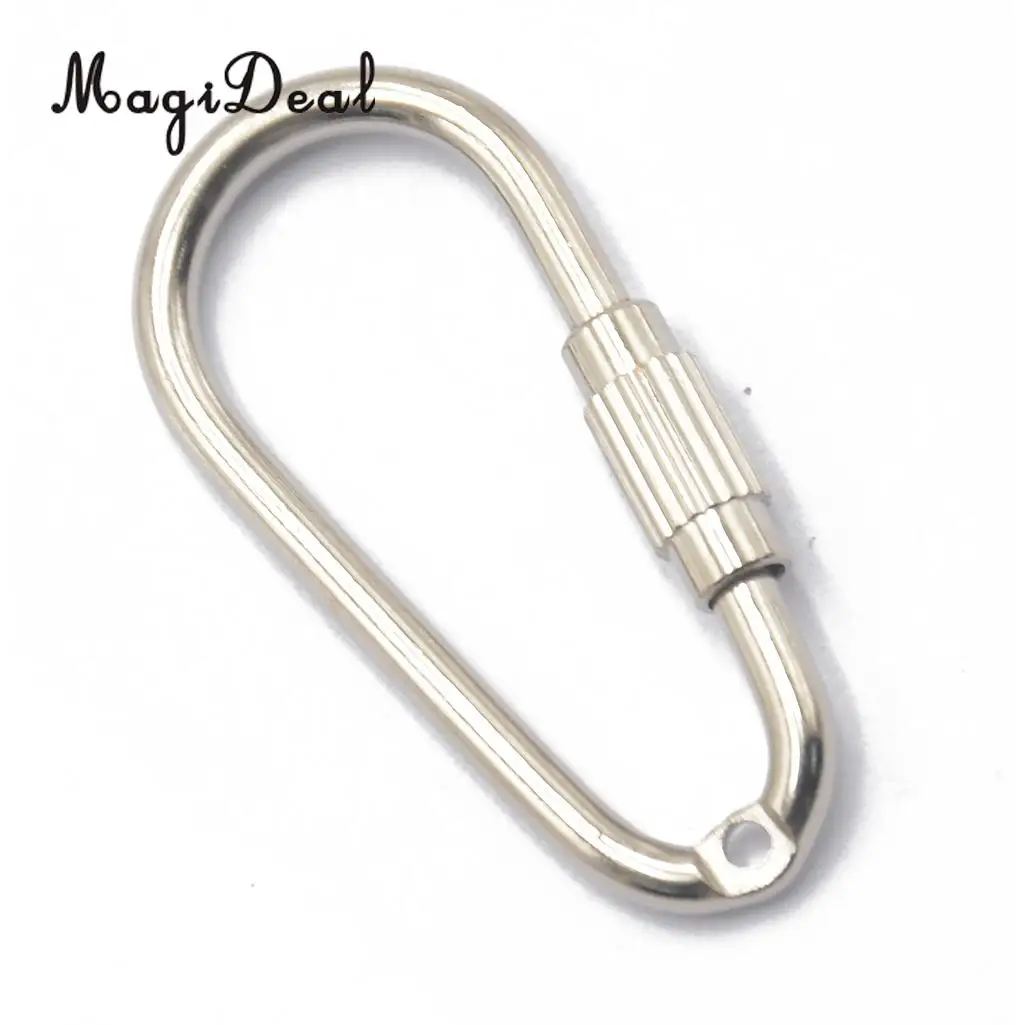 MagiDeal 6 Pcs Steel Screw Locking Carabiner Key Ring Clasp for Climbing Caving Fishing Hiking Traveling Hanging Cords Ropes