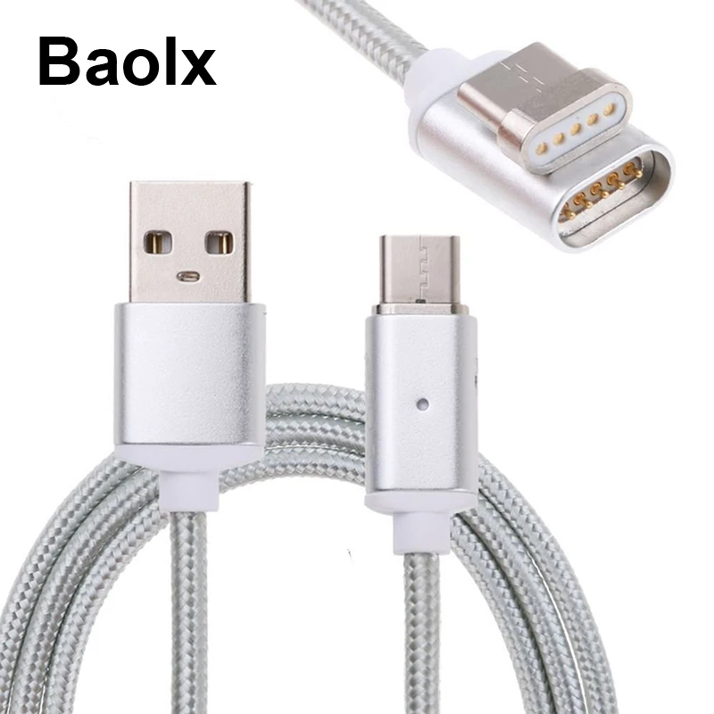 Магнитный кабель USB Type-C 1 м быстрая зарядка адаптер магнитный для Samsung S9 S8 Plus Note 8