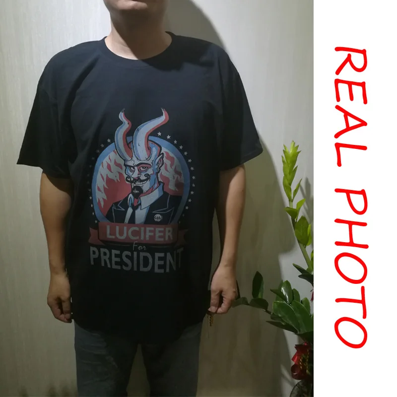 Мужские футболки Lucifer for president 2017 camisa masculina kpop dota 2 jersey harajuku undertale fitness camiseta футболки|t