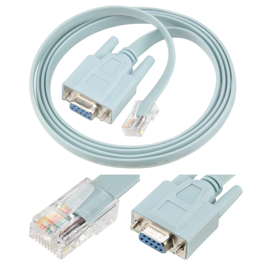 9 Pin DB9 RJ45 COM Serial RS232 to RJ45 Cat5 LAN Console Cable Switch Line For Routers