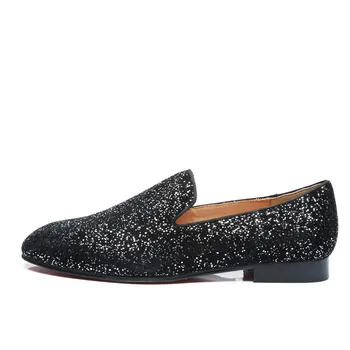 

Newest Men Slip-on Print Suede Shoes Fashion High Quality Loafers Street Smoking Shoes Customized Business shoes Man Eu38-EU46