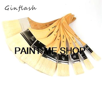 

15~120mm Watercolor oil Art Paint Brush pig Hair painting brush fit for designer Easy To Clean wooden cleaning brush