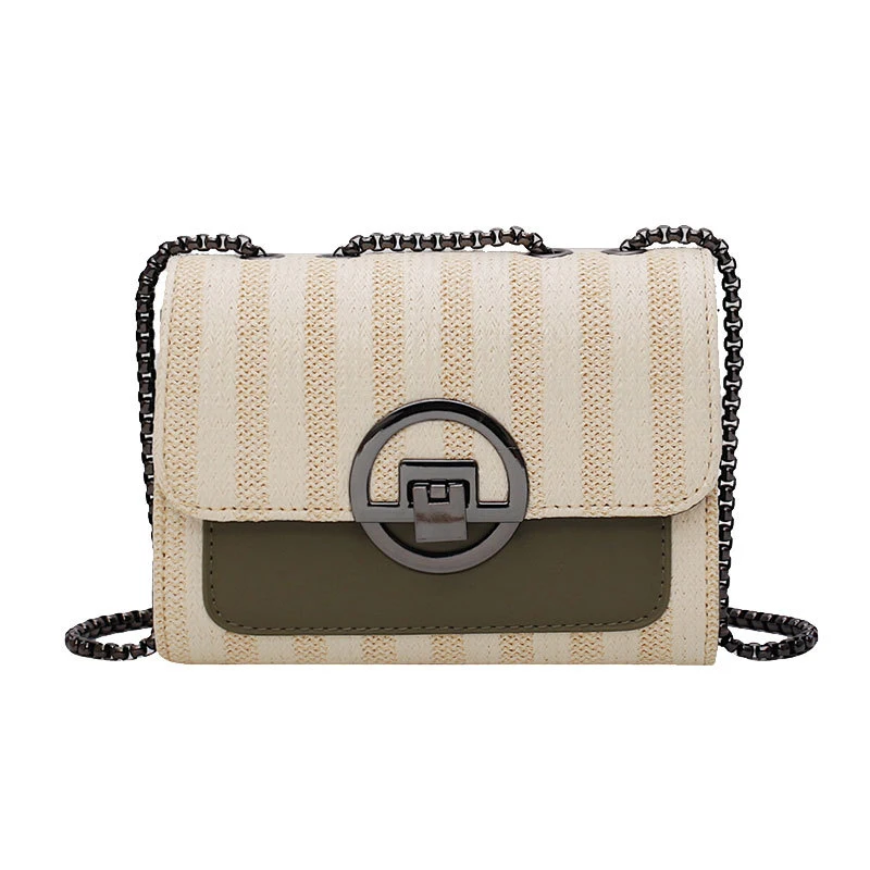 

Chain Fashion Messenger Bag Designer Handbag Quality Superior Leisure Straw Beach 2019 Summer New Women Bag