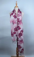 2017 High Quality flower Womens Voile Long 200cm x 50cm Scarves Shawl scraf luxury brand wrap Free Shipping