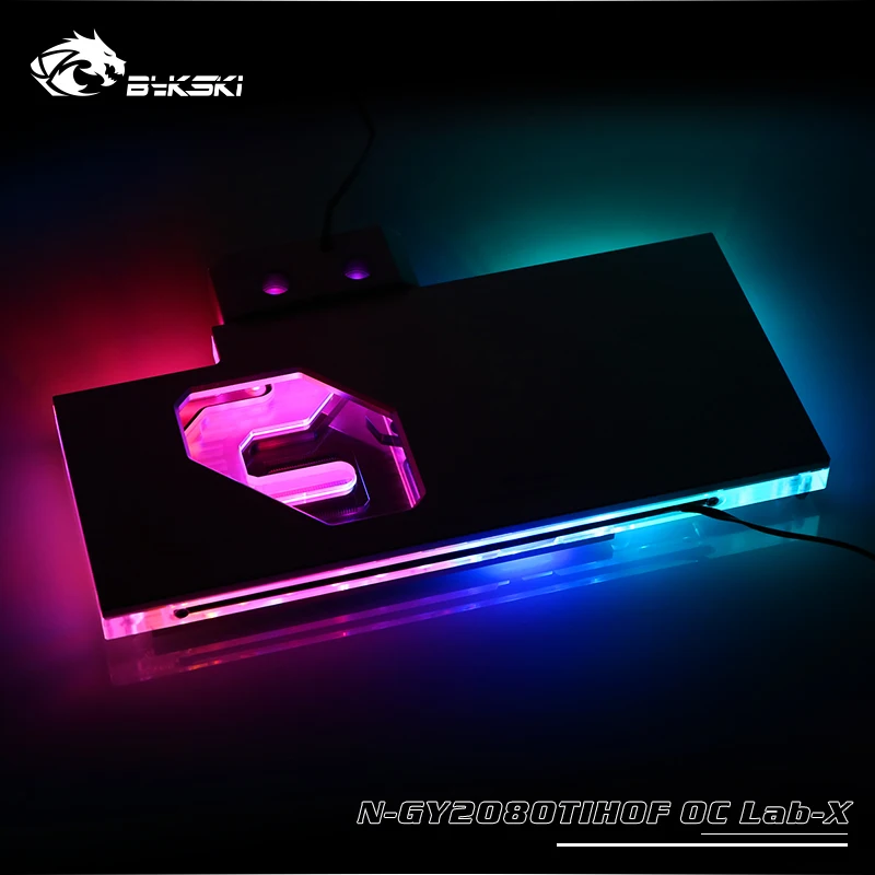 Bykski water Cooling block fit Galaxy RTX 2080TI HOF OC Lab,GPU Block with temperature display screen,N-GY2080TIHOFOCLab-X