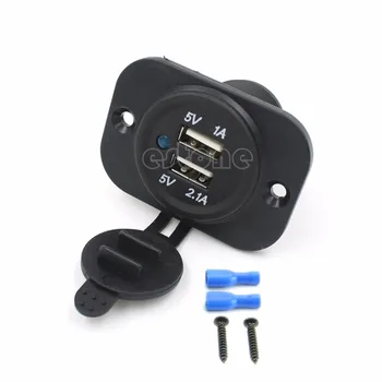 

1A & 2.1A Charger Port Socket For Car Boat Motorcycle 12 volt Duel 2 USB Outlet-M56