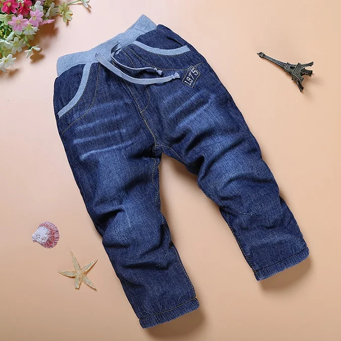 Kk-rabbit/XK-081, новинка, высокое качество, плотные зимние теплые детские джинсы брюки для девочек детские штаны, розничная - Цвет: color as picture