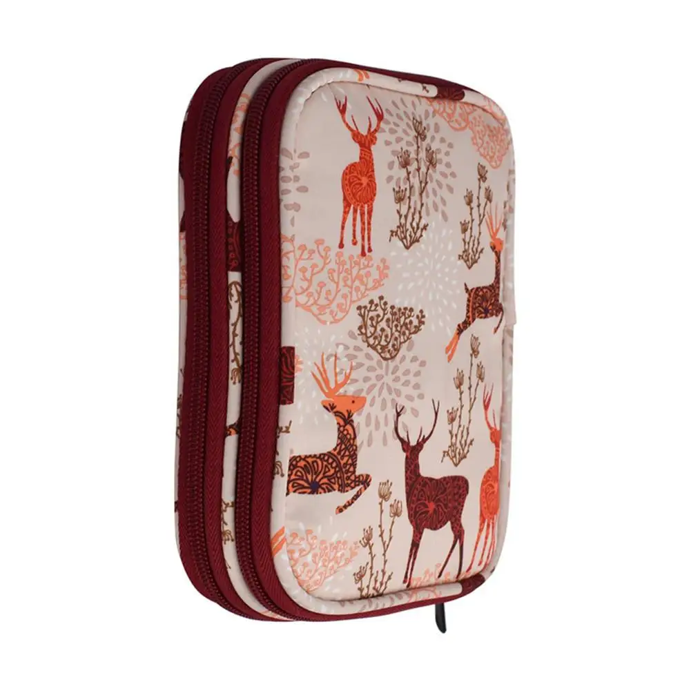 

Sewing Storage Bag Weaving Tool Deer Pattern Crochet Needle Storage Organizer Perfect Organizer Package For Travel Portable