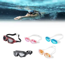 Большая рамка для взрослых мужчин и женщин Анти-туман Водонепроницаемый УФ защитный открытый Крытый плавательный удобные очки стекло