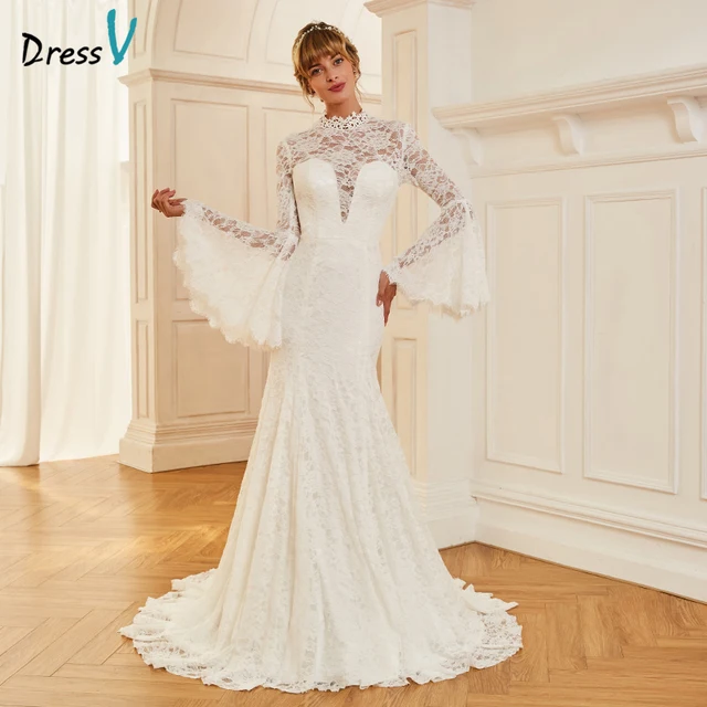 High Trumpet Wedding Dress