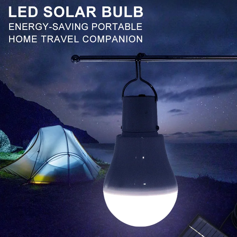 

New 3W 110LM Solar Lamp Powered Portable Led Bulb Light Solar Led Lighting Solar Panel Camp Tent Night Fishing Light