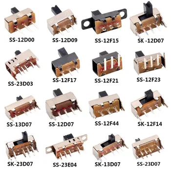

1/5/10/20pcs SS 12D00 Slide switch slide gear fluctuation band 2/3 file single double horizontal mini horizontal power supply