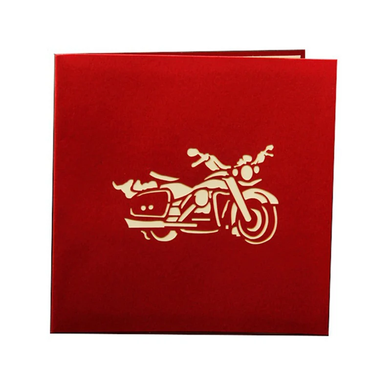  3D Laser Cut Handmade Carving Motorbike Motorcycle Paper Invitation Greeting Card PostCard Birthday - 32791368551