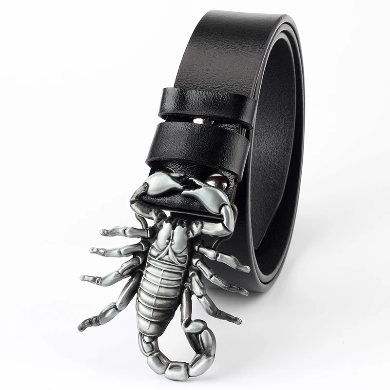 

Animal scorpion buckle leather leisure belt