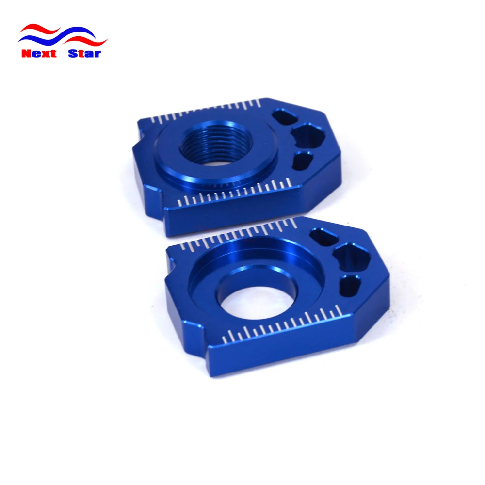 Motorcycle Blue CNC Rear Chain Adjuster Axle Block For HUSQVARNA TC TE TX FC FE 85 125 150 200 250 300 350 450 501