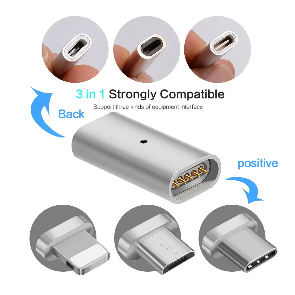 Micro USB порт Магнитный адаптер зарядное устройство для Iphone и Android Type C зарядный