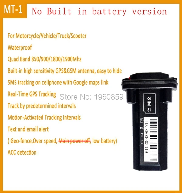 Waterproof gps MT-1 no battery